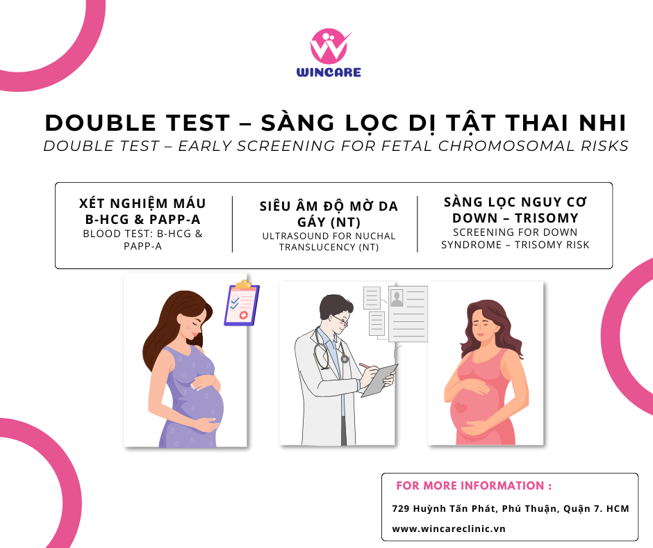 Double Test 3 tháng đầu thai kỳ – sàng lọc dị tật thai nhi tại WinCare Clinic